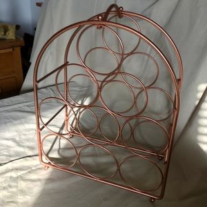 9 Bottle Wrought Iron Wine Rack - Copper